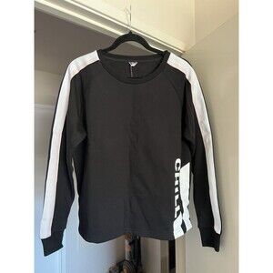 Lascana Chill Pullover Sweatshirt Black White NWT Size 8/10 Casual Comfy Logo